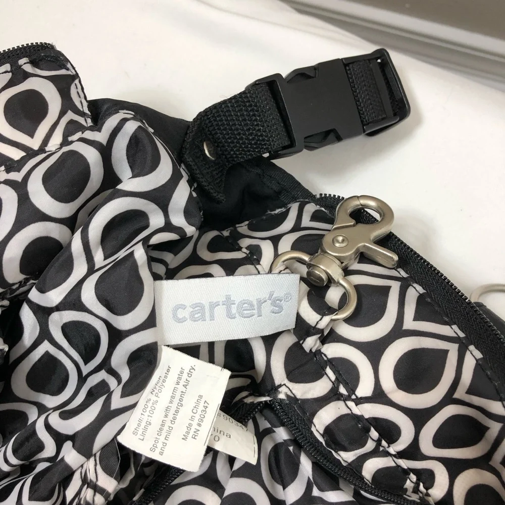 Carter's Nylon Black Multi Pocket Large Size Shoulder Diaper Bag & Changing Pad - Picture 12 of 16